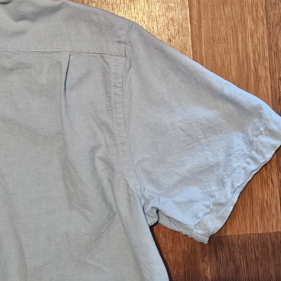 DANIEL CREMIEUX mens Short Sleeve Button Dress Shirt Size LARGE COLOR BLUE LL11 - Picture 11 of 16